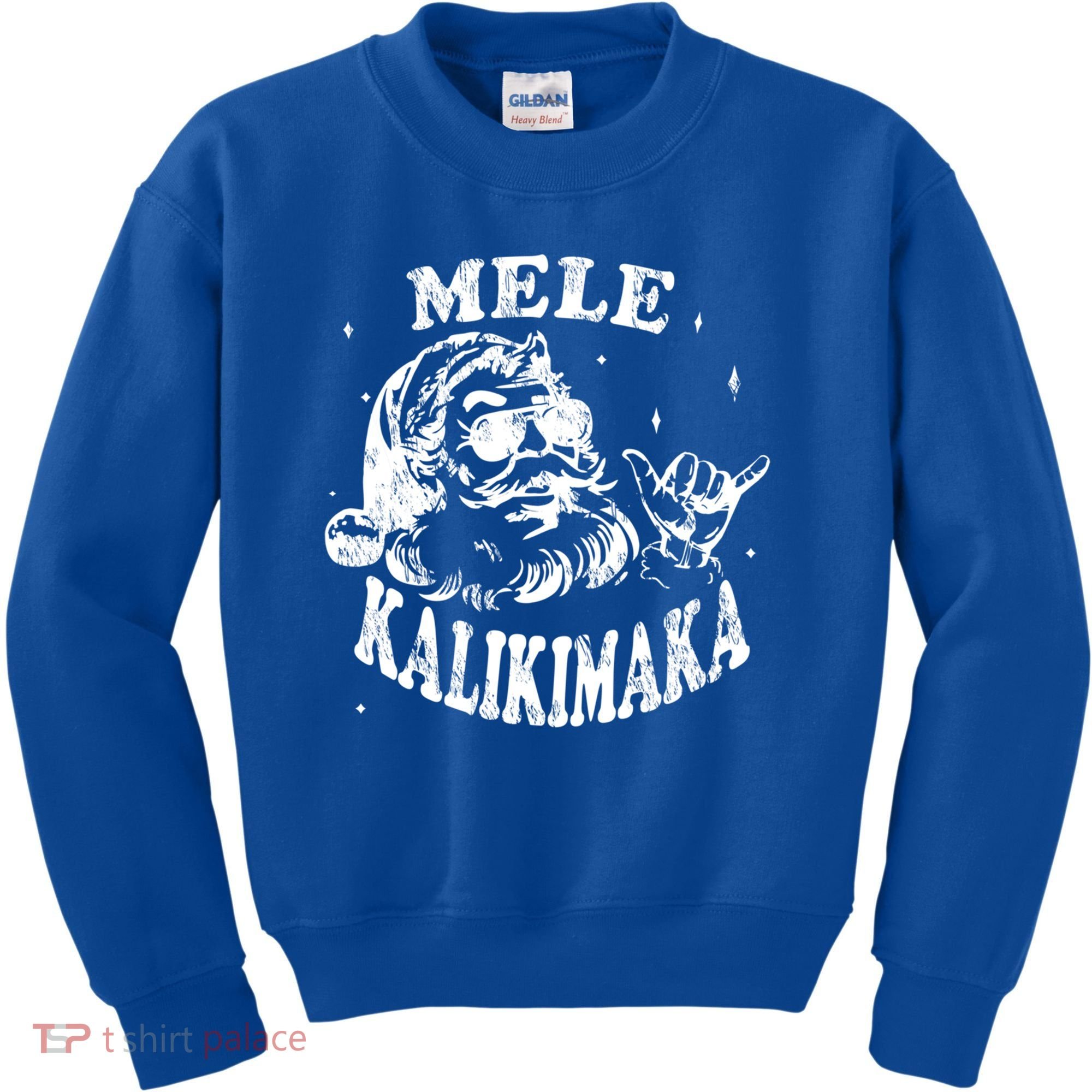 Hawaiian Christmas Santa Shaka Mele Kalikimaka Retro Hawaii Gift Kids Sweatshirt