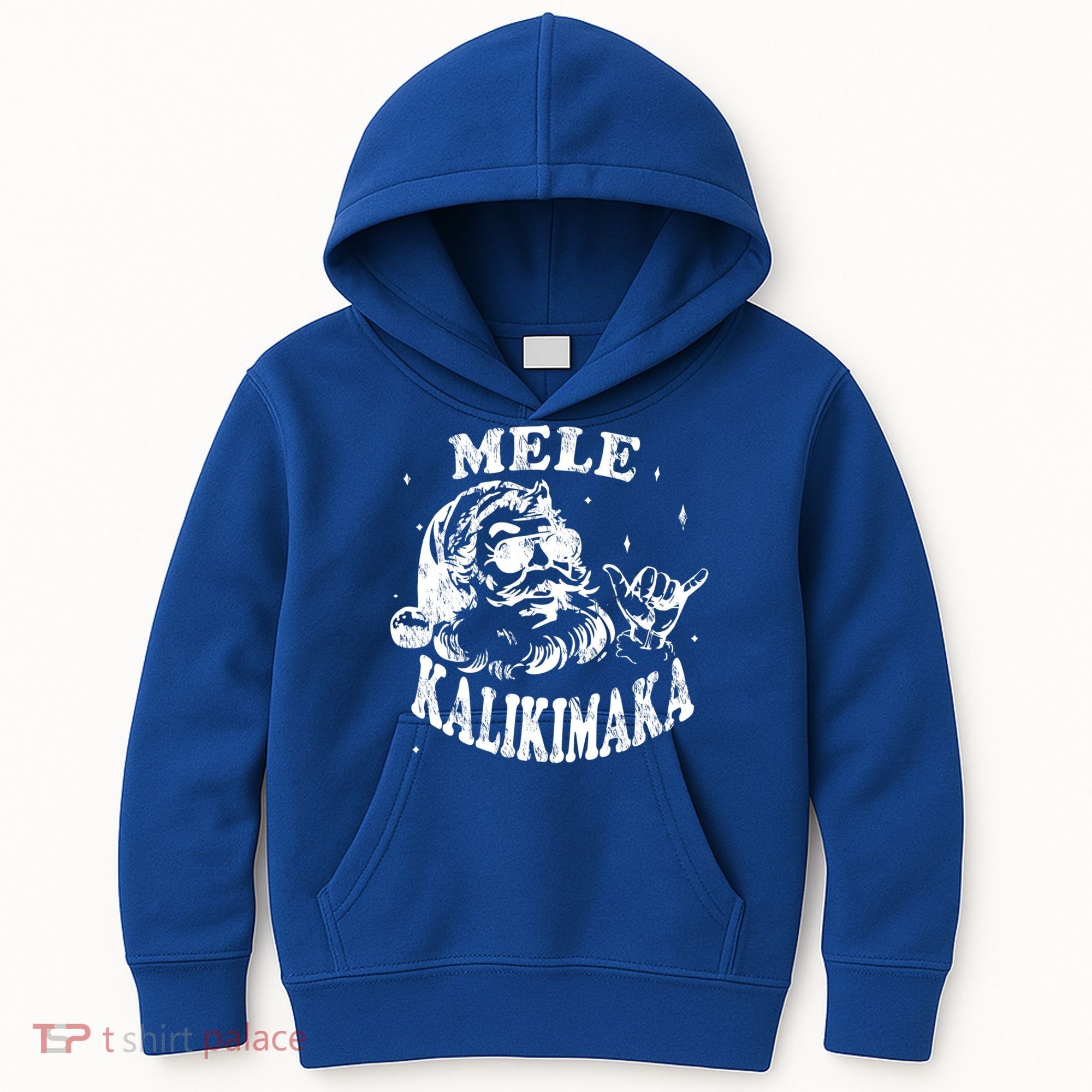Hawaiian Christmas Santa Shaka Mele Kalikimaka Retro Hawaii Gift Kids Hoodie
