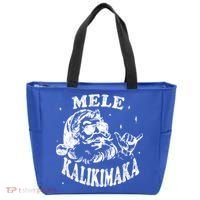 Hawaiian Christmas Santa Shaka Mele Kalikimaka Retro Hawaii Gift Tote Bag thumb 0