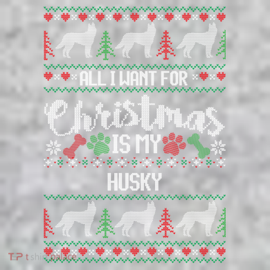 Husky Christmas Sweater Ugly Husky Sweater Gift The Baniff Cuffed Pom Beanie
