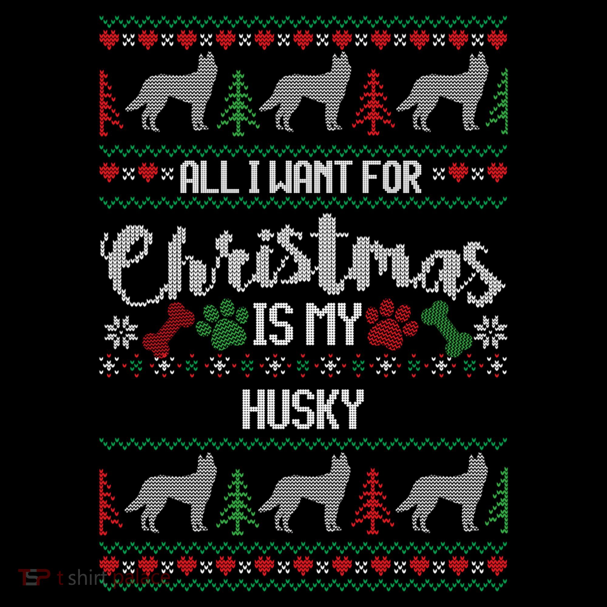 Husky Christmas Sweater Ugly Husky Sweater Gift Women's Hoodie