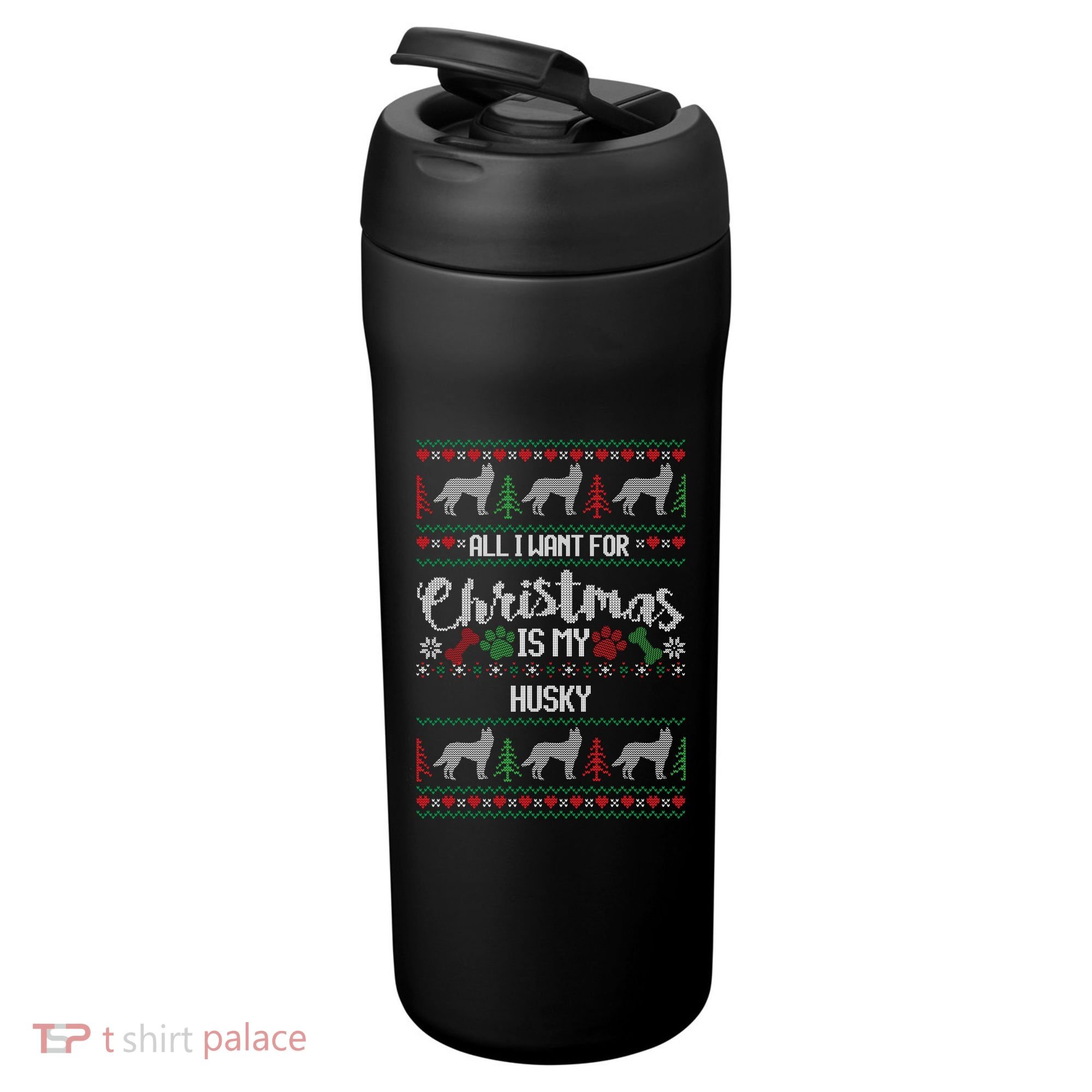 Husky Christmas Sweater Ugly Husky Sweater Gift 24oz Duet Stainless Steel Tumbler