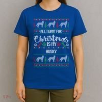 Husky Christmas Sweater Ugly Husky Sweater Gift T-Shirt thumb 4