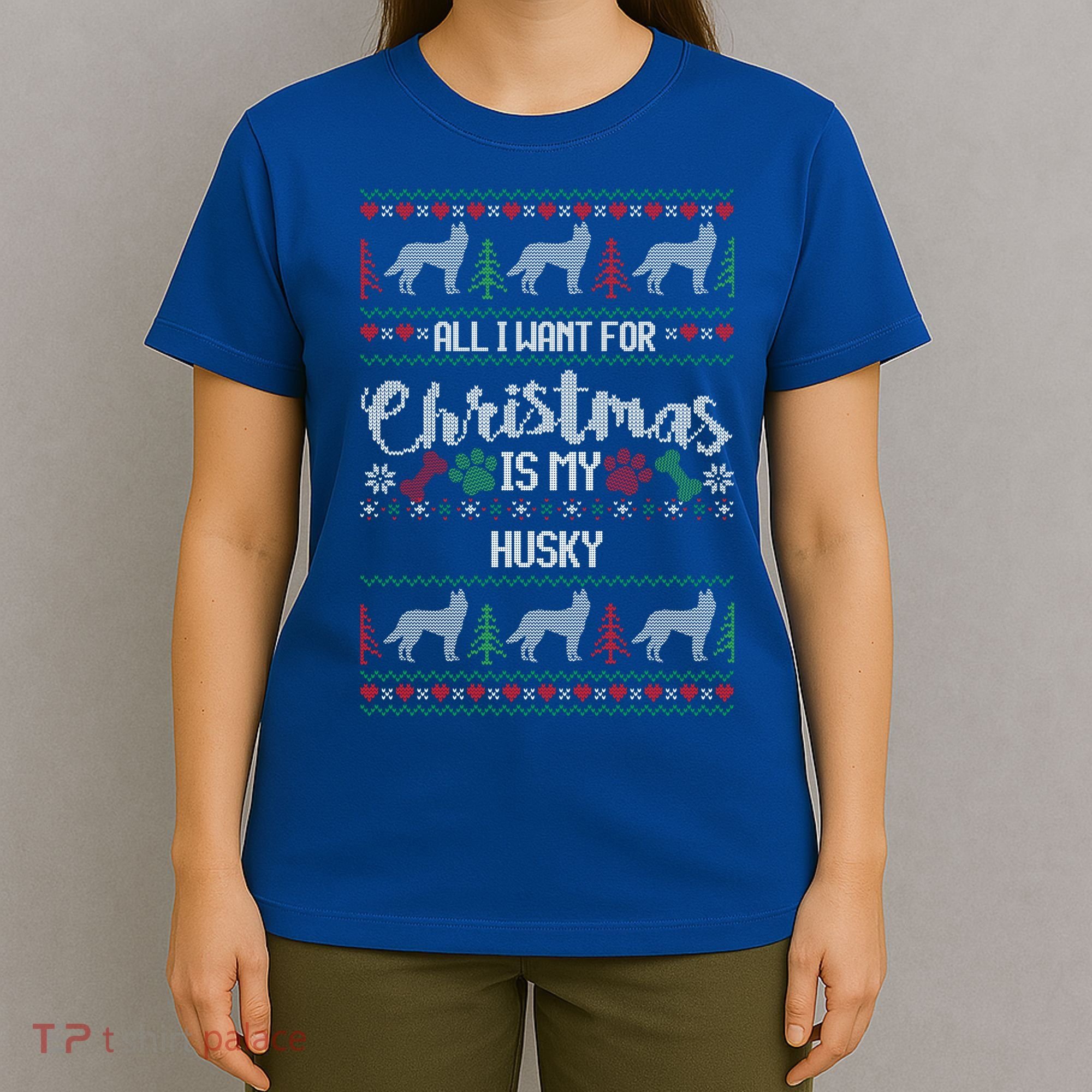 Husky Christmas Sweater Ugly Husky Sweater Gift T-Shirt
