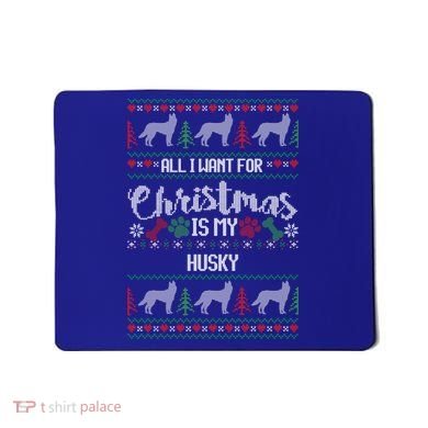 Husky Christmas Sweater Ugly Husky Sweater Gift Mousepad