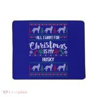 Husky Christmas Sweater Ugly Husky Sweater Gift Mousepad thumb 0