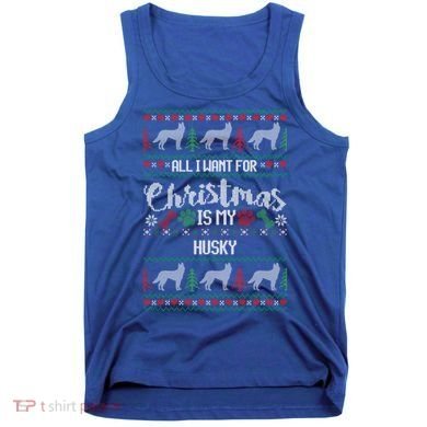 Husky Christmas Sweater Ugly Husky Sweater Gift Tank Top