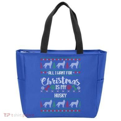 Husky Christmas Sweater Ugly Husky Sweater Gift Tote Bag
