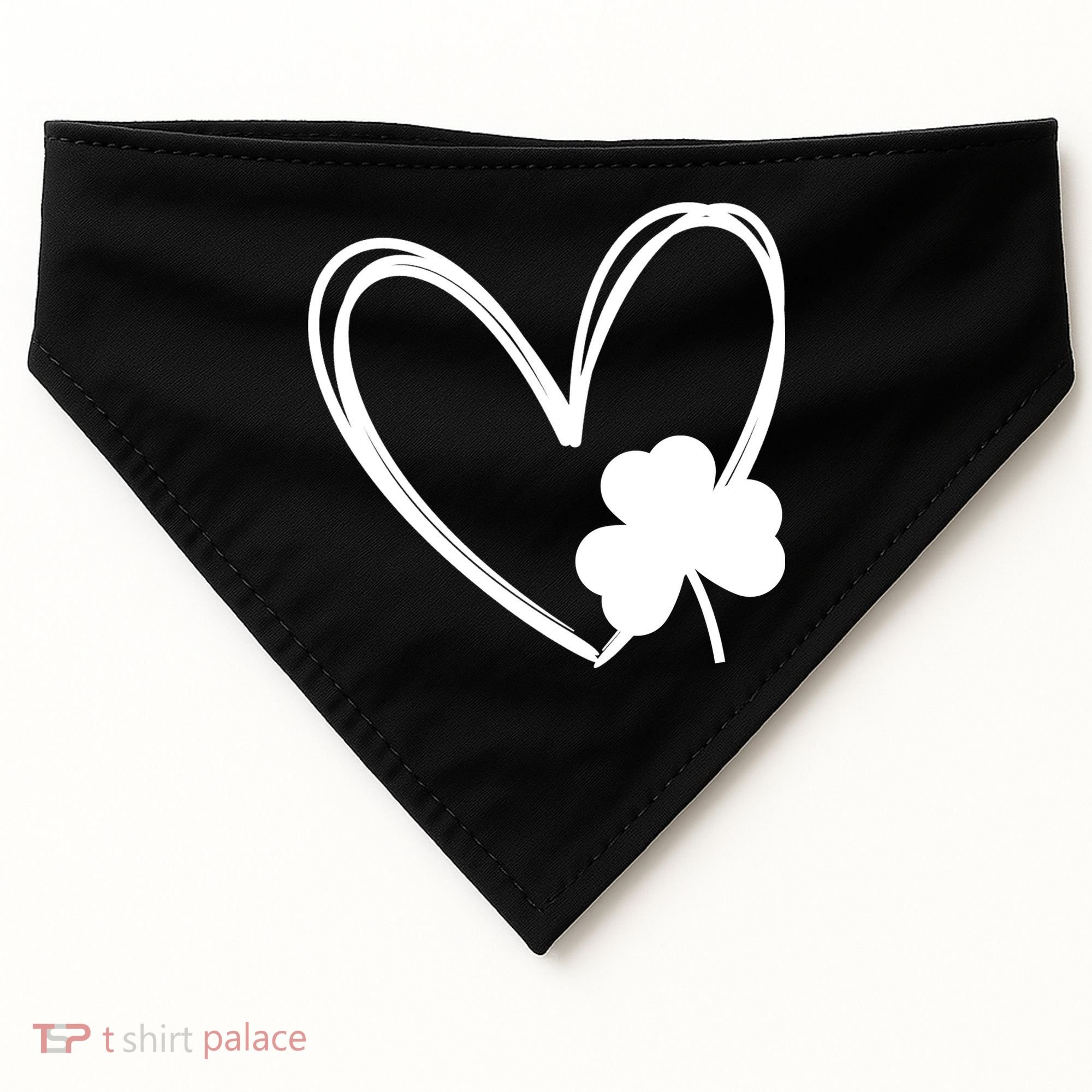Heart Clover St Patrick's Day USA-Made Doggie Bandana