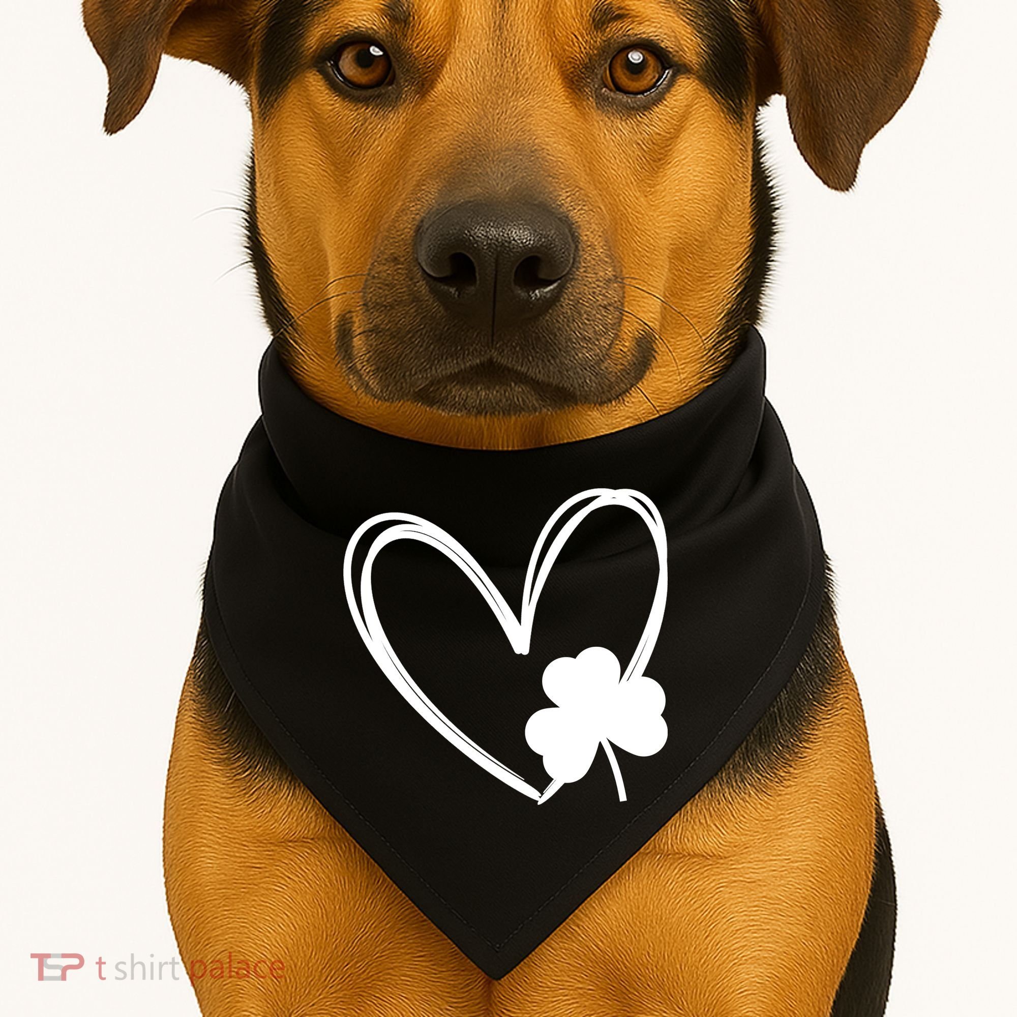 Heart Clover St Patrick's Day USA-Made Doggie Bandana