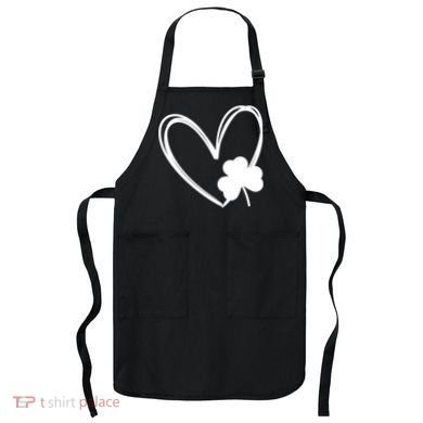 Heart Clover St Patrick's Day Apron