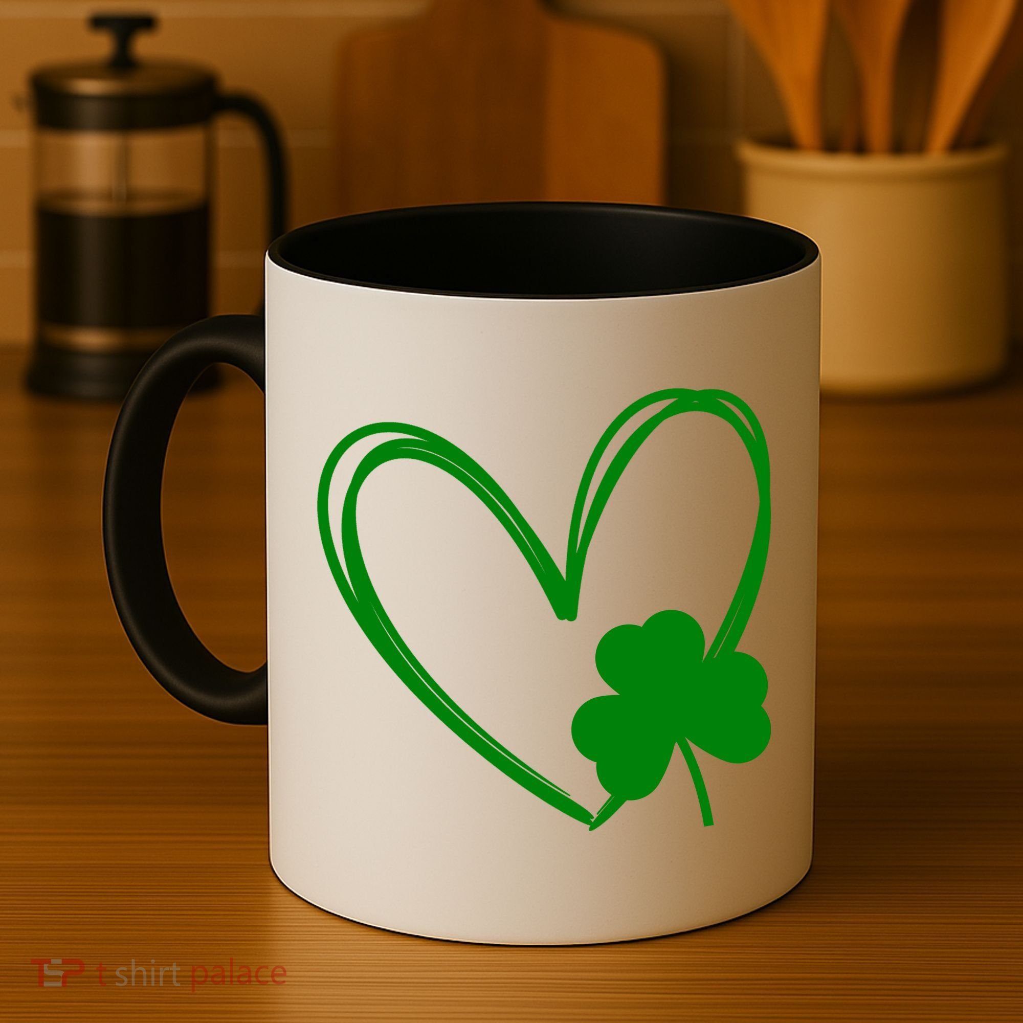 Heart Clover St Patrick's Day Coffee Mug