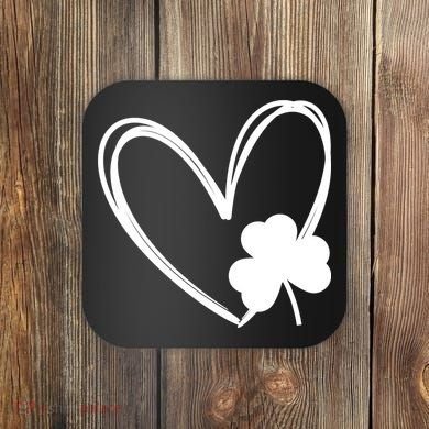 Heart Clover St Patrick's Day Coaster