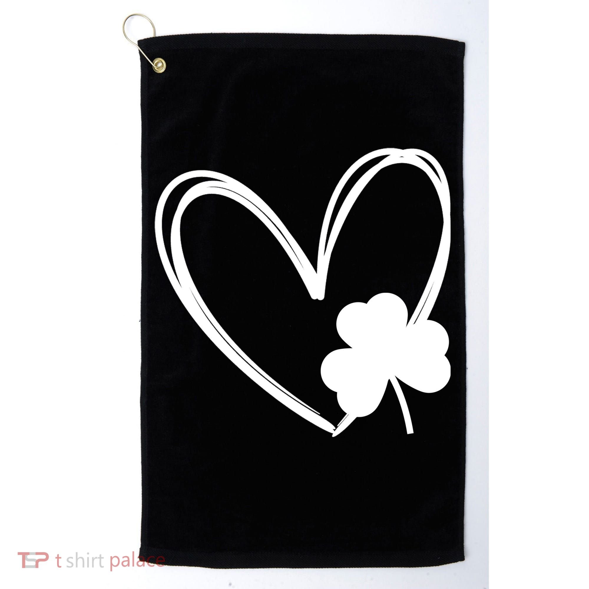 Heart Clover St Patrick's Day Golf Towel