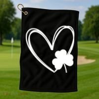 Heart Clover St Patrick's Day Golf Towel thumb 1