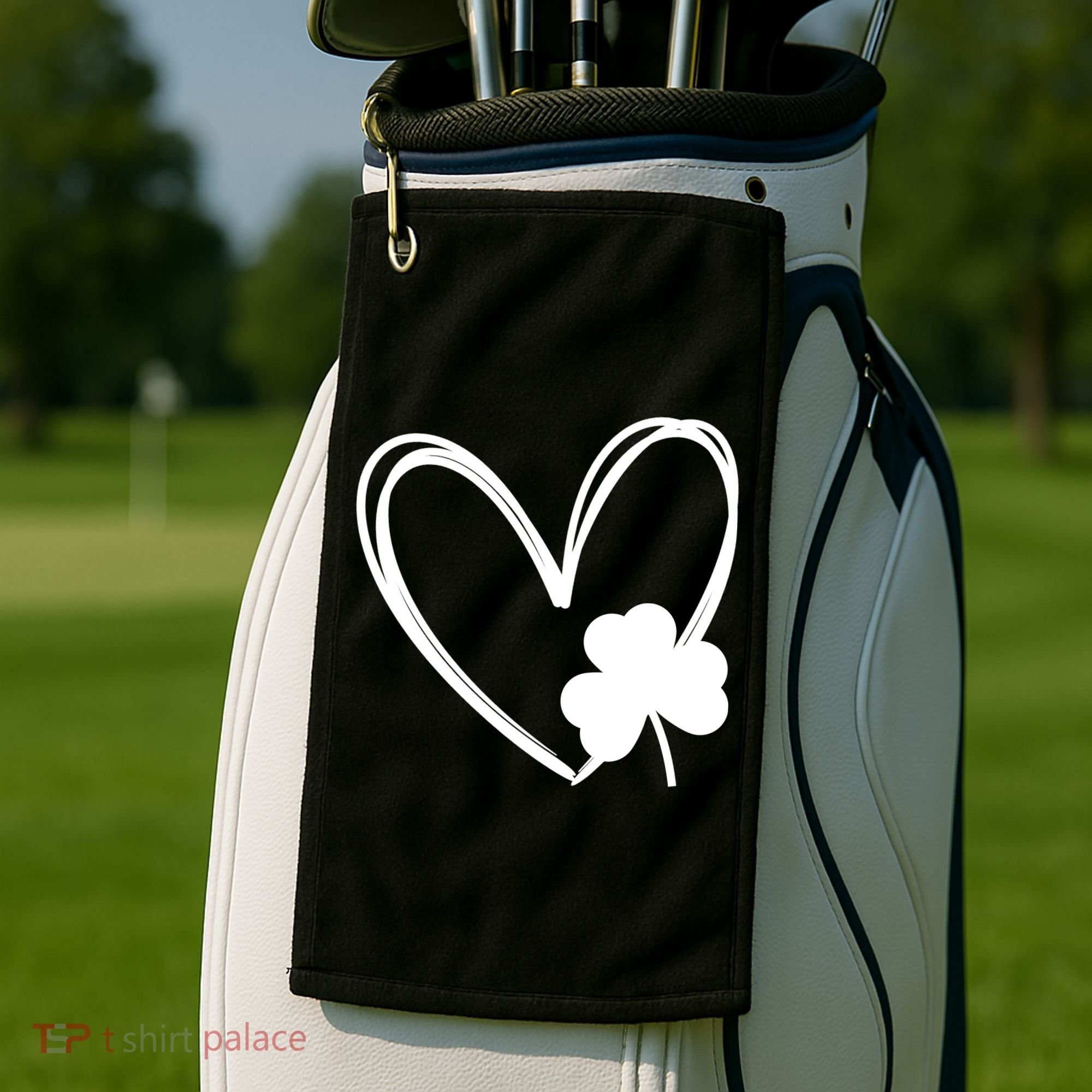 Heart Clover St Patrick's Day Golf Towel