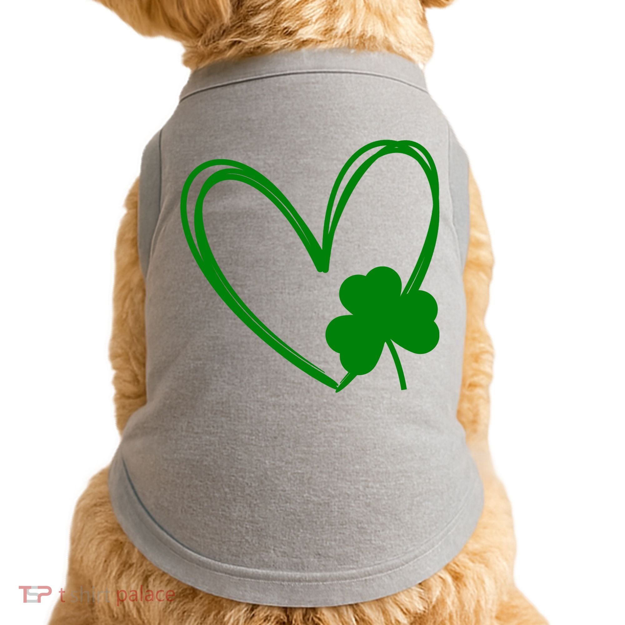 Heart Clover St Patrick's Day Doggie Tank