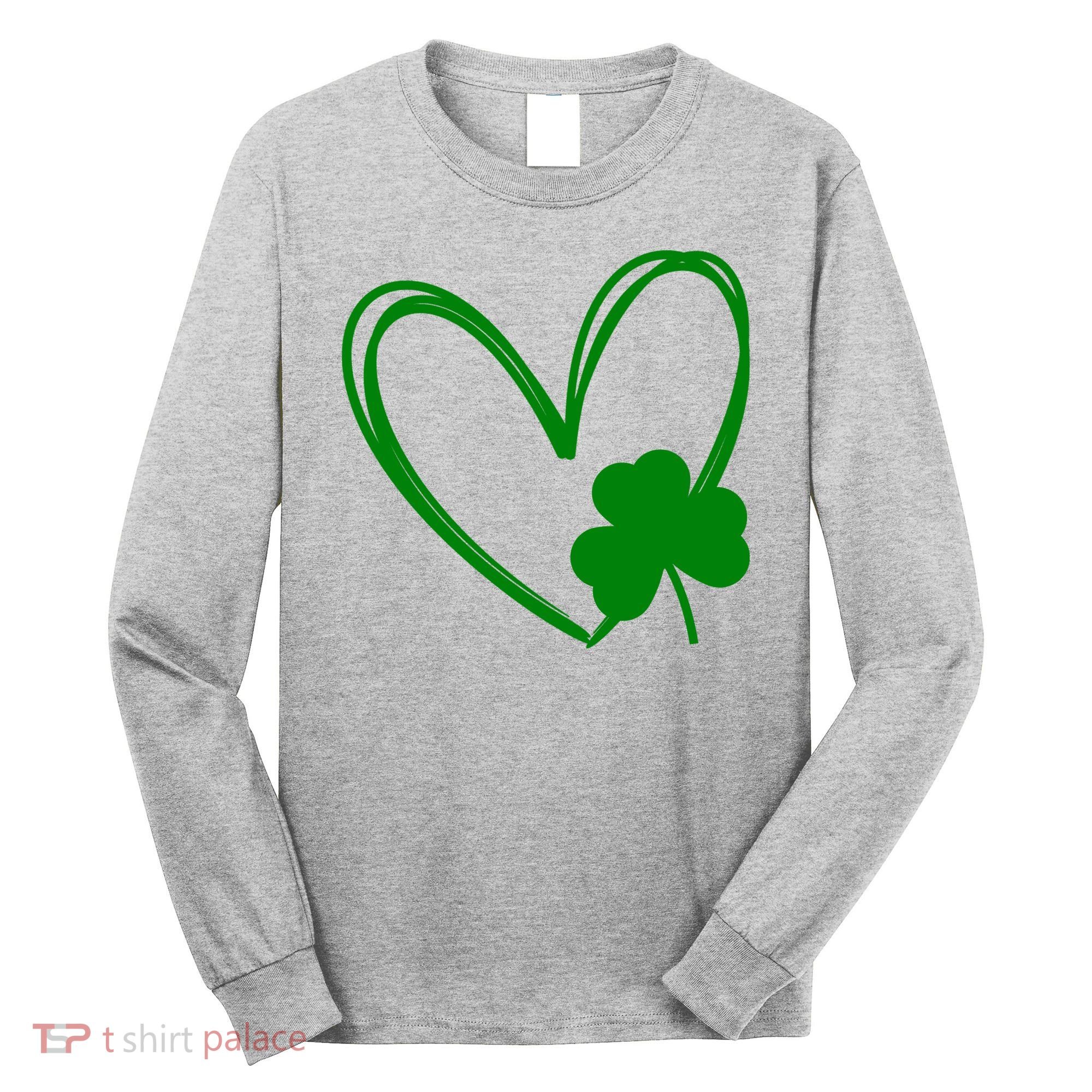 Heart Clover St Patrick's Day Long Sleeve Shirt