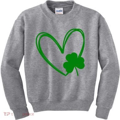 Heart Clover St Patrick's Day Kids Sweatshirt