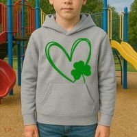 Heart Clover St Patrick's Day Kids Hoodie thumb 2
