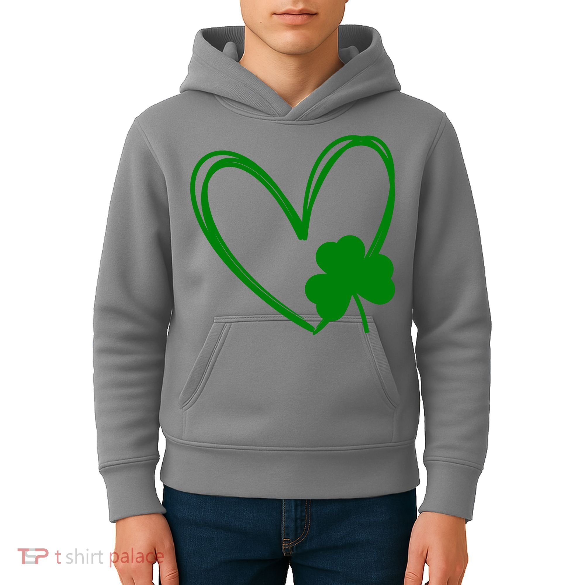 Heart Clover St Patrick's Day Kids Hoodie