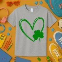 Heart Clover St Patrick's Day Kids T-Shirt thumb 3