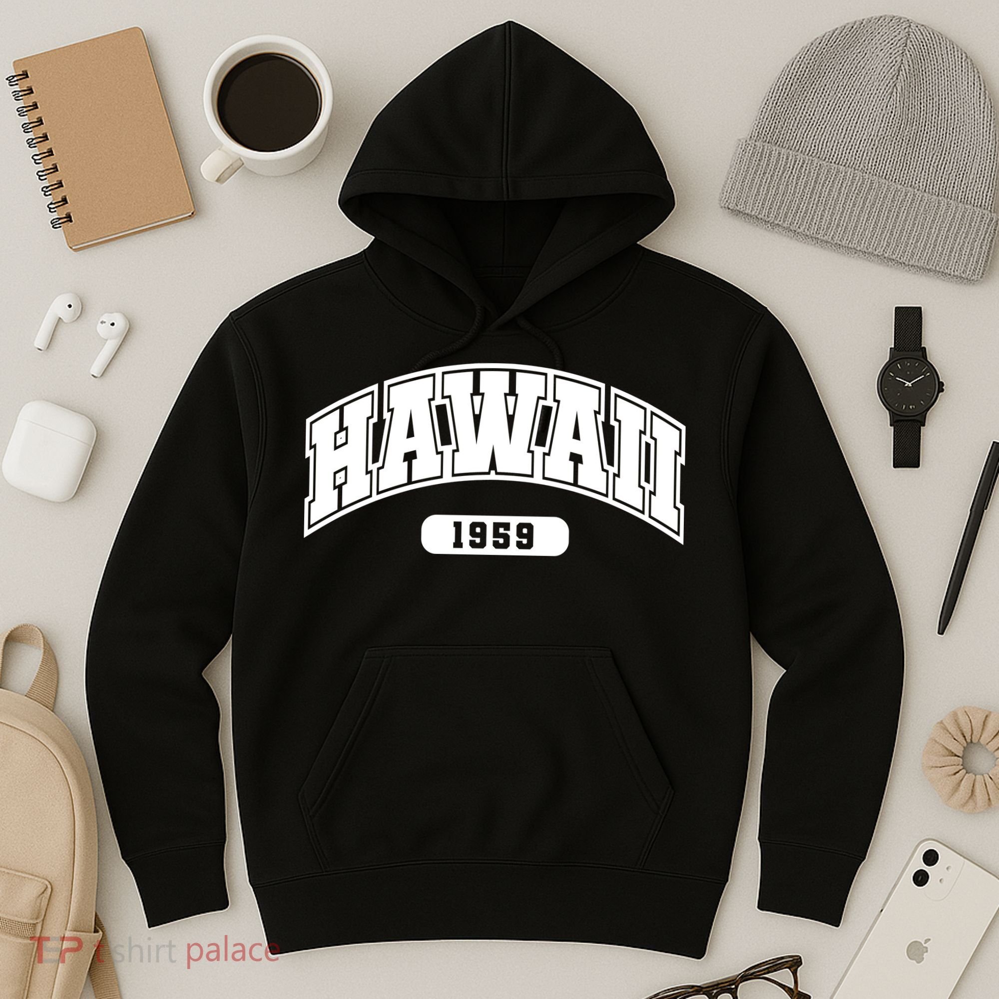 Hawaii Collegiate Style 1959 Hoodie