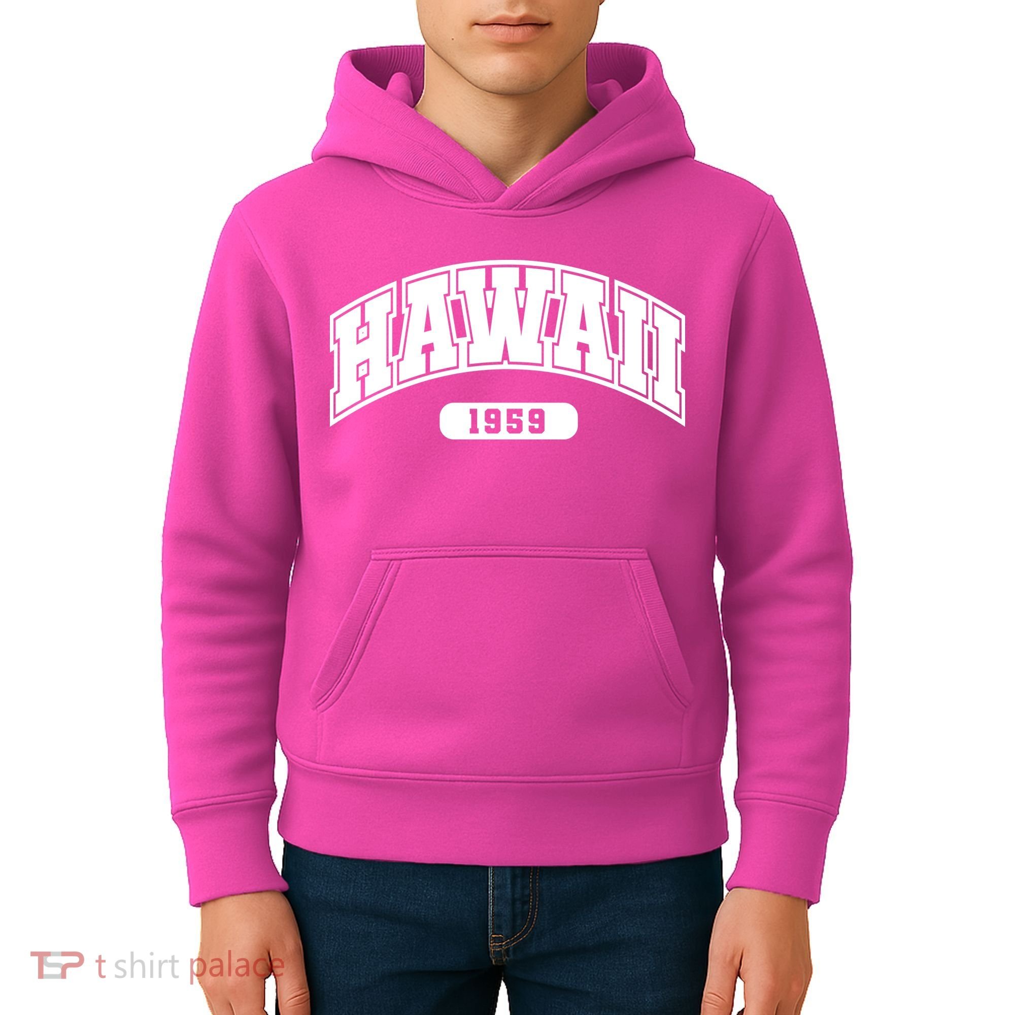 Hawaii Collegiate Style 1959 Kids Hoodie
