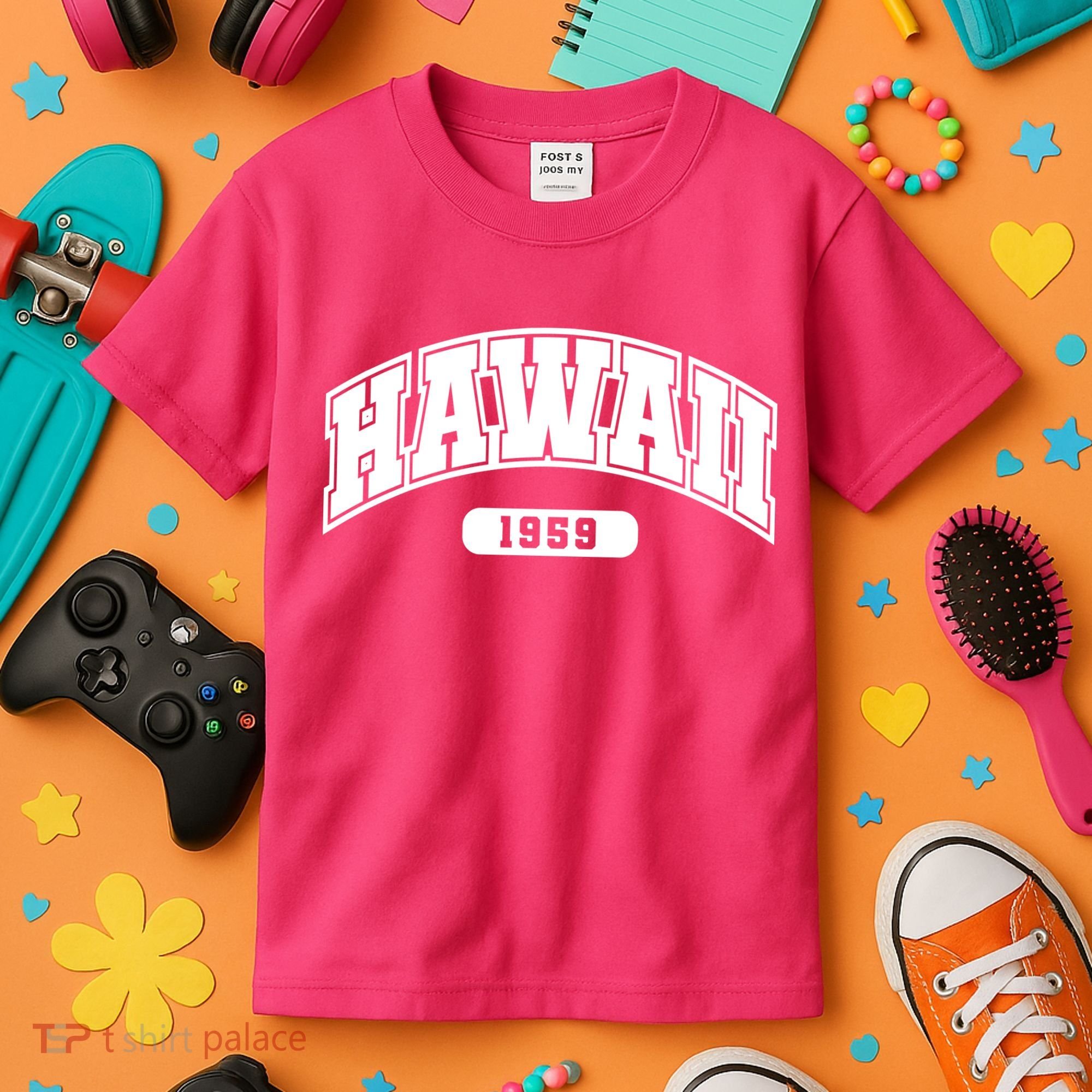 Hawaii Collegiate Style 1959 Kids T-Shirt