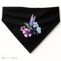 Hummingbird Colibri Snowcap Bird Flowers Tropical Summer USA-Made Doggie Bandana thumb 0