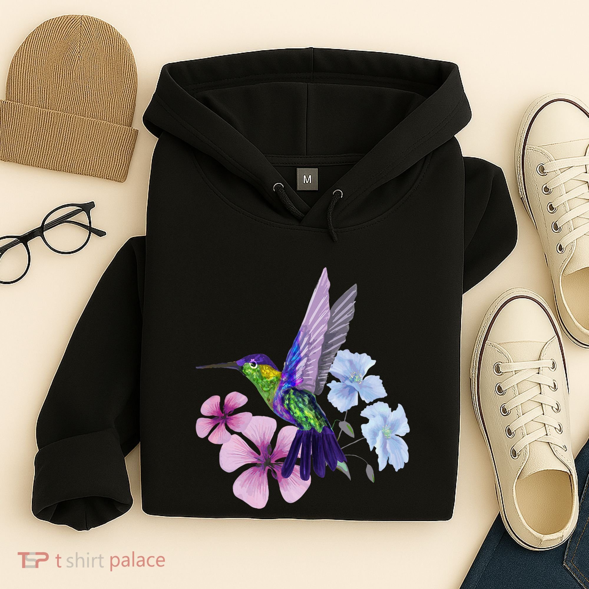Hummingbird Colibri Snowcap Bird Flowers Tropical Summer Hoodie