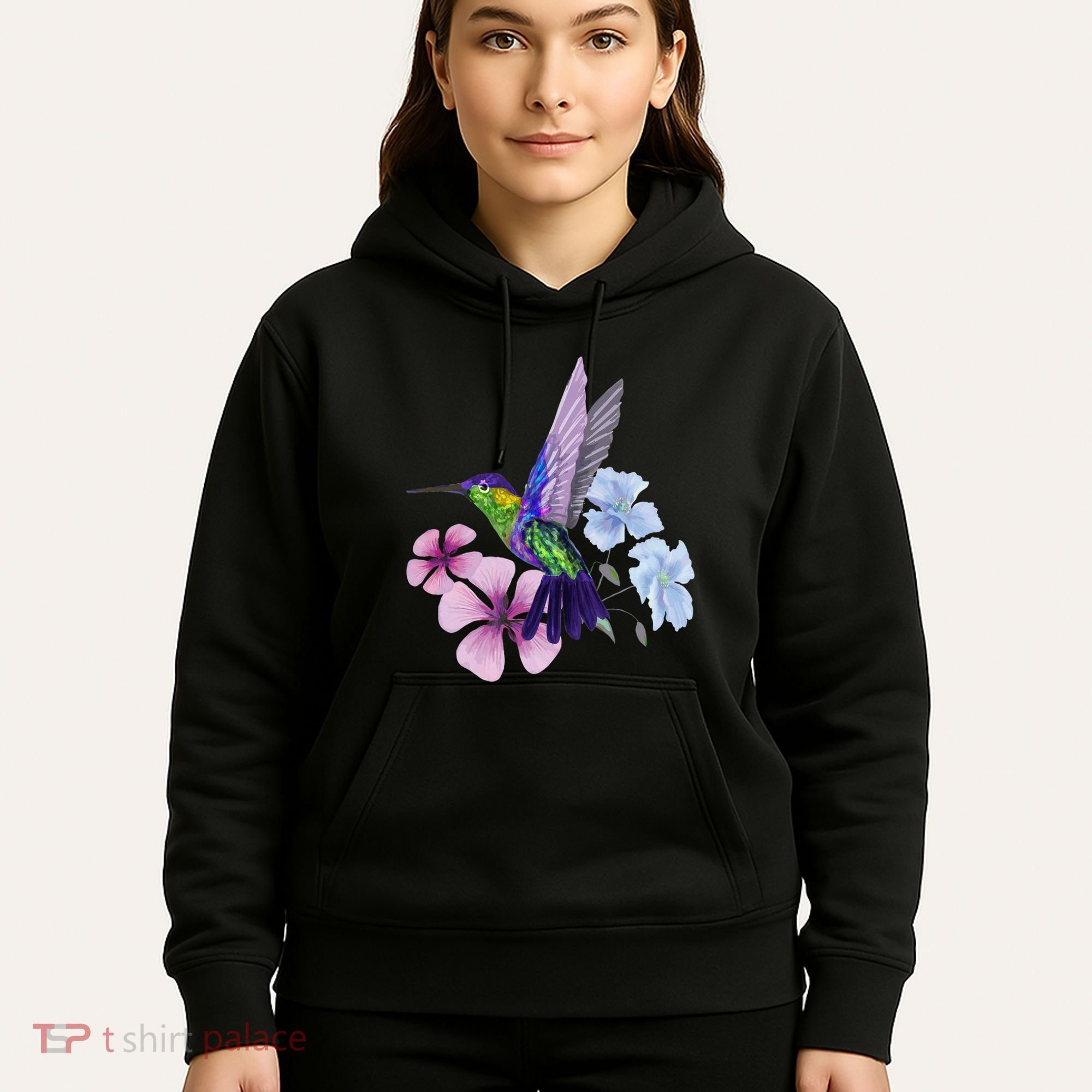 Hummingbird Colibri Snowcap Bird Flowers Tropical Summer Hoodie