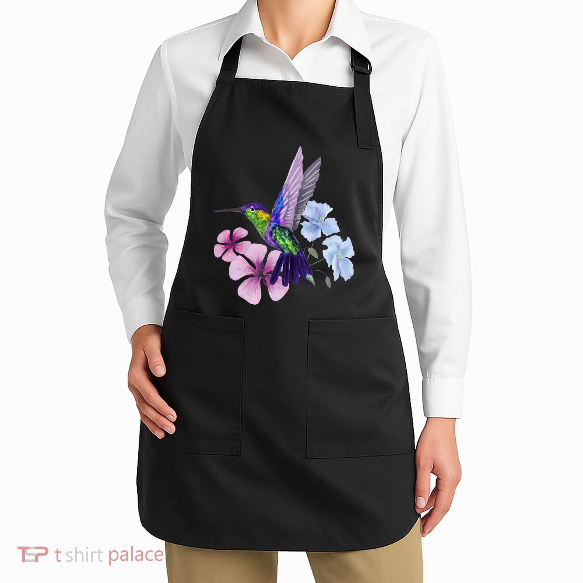 Hummingbird Colibri Snowcap Bird Flowers Tropical Summer Apron