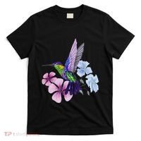 Hummingbird Colibri Snowcap Bird Flowers Tropical Summer T-Shirt thumb 0