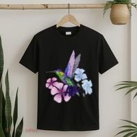 Hummingbird Colibri Snowcap Bird Flowers Tropical Summer T-Shirt thumb 2