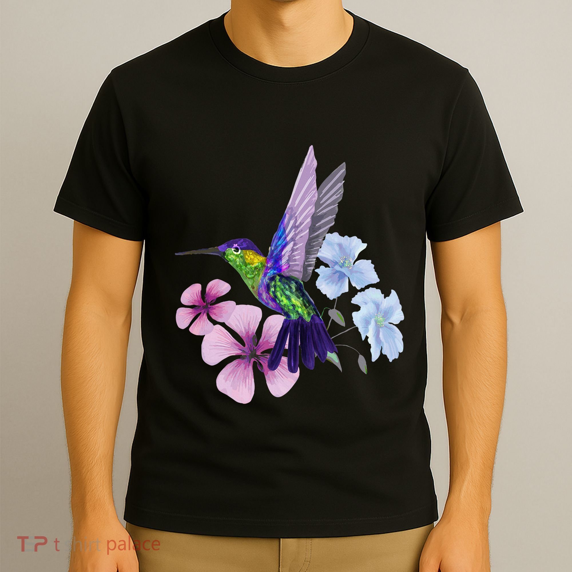 Hummingbird Colibri Snowcap Bird Flowers Tropical Summer T-Shirt