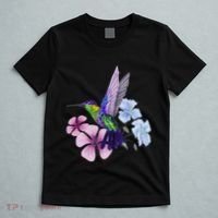 Hummingbird Colibri Snowcap Bird Flowers Tropical Summer T-Shirt thumb 5