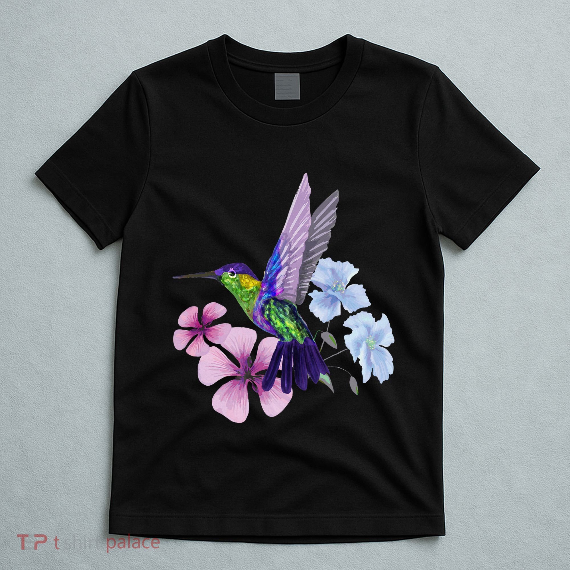 Hummingbird Colibri Snowcap Bird Flowers Tropical Summer T-Shirt