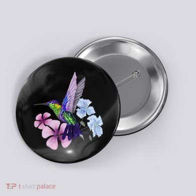 Hummingbird Colibri Snowcap Bird Flowers Tropical Summer Button