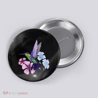 Hummingbird Colibri Snowcap Bird Flowers Tropical Summer Button thumb 0