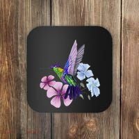 Hummingbird Colibri Snowcap Bird Flowers Tropical Summer Coaster thumb 0