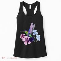 Hummingbird Colibri Snowcap Bird Flowers Tropical Summer Women's Tank Top thumb 0