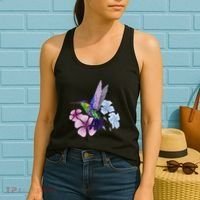 Hummingbird Colibri Snowcap Bird Flowers Tropical Summer Women's Tank Top thumb 2