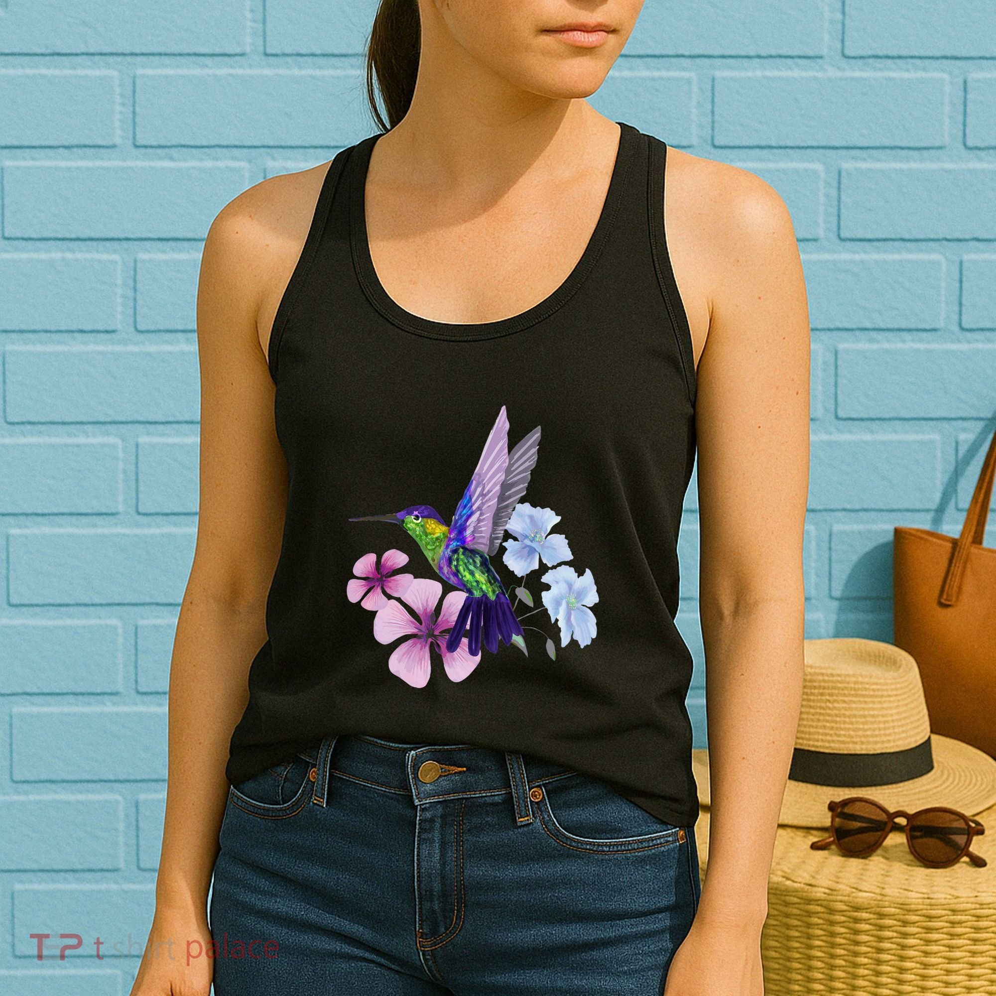 Hummingbird Colibri Snowcap Bird Flowers Tropical Summer Women's Tank Top