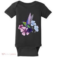 Hummingbird Colibri Snowcap Bird Flowers Tropical Summer Baby Bodysuit thumb 0