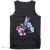 Hummingbird Colibri Snowcap Bird Flowers Tropical Summer Tank Top thumb 0