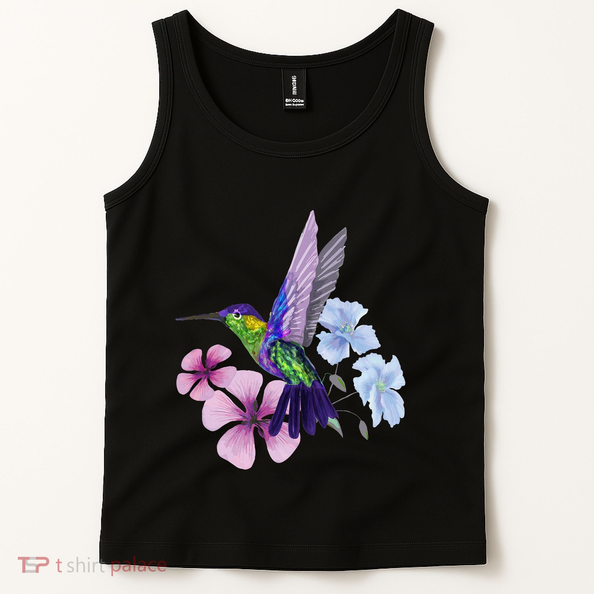 Hummingbird Colibri Snowcap Bird Flowers Tropical Summer Tank Top