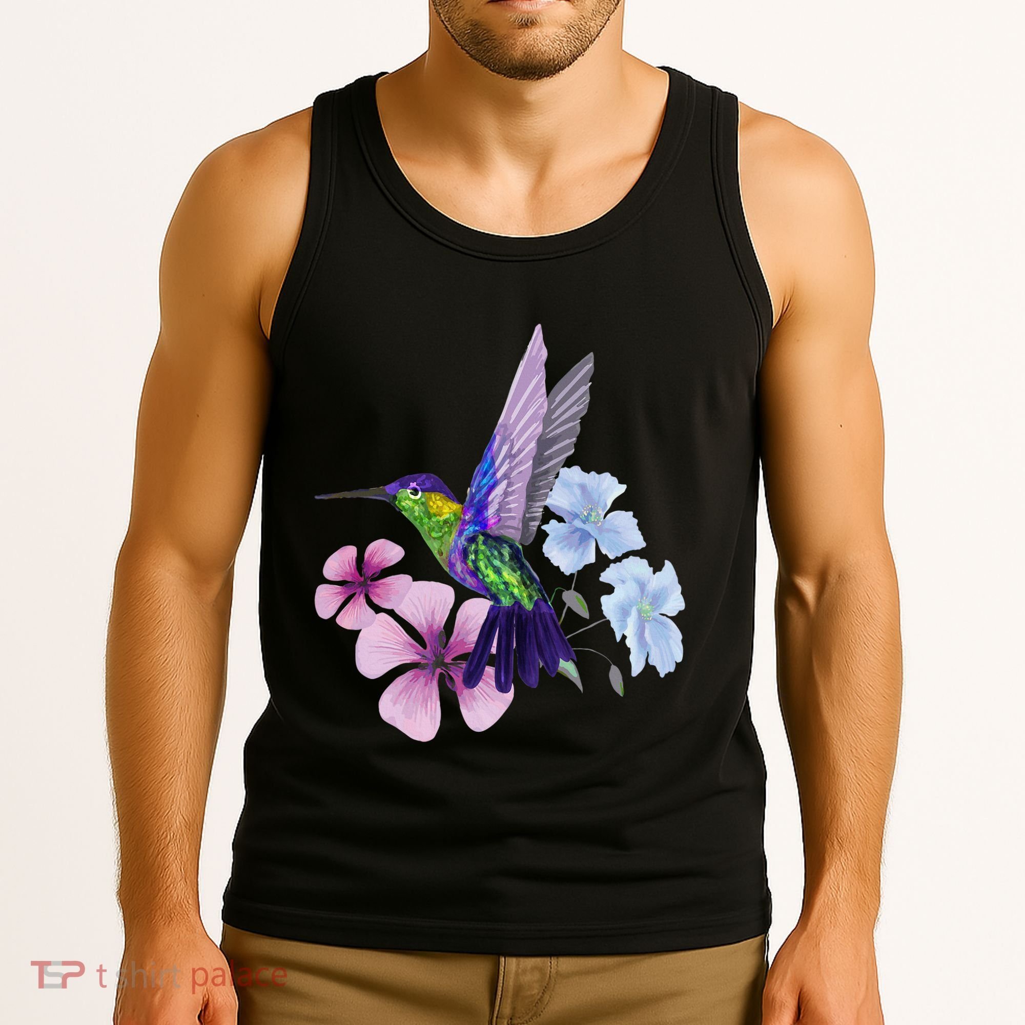 Hummingbird Colibri Snowcap Bird Flowers Tropical Summer Tank Top