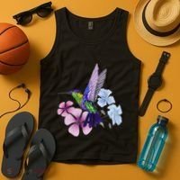 Hummingbird Colibri Snowcap Bird Flowers Tropical Summer Tank Top thumb 4