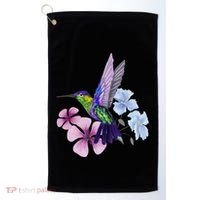 Hummingbird Colibri Snowcap Bird Flowers Tropical Summer Golf Towel thumb 0